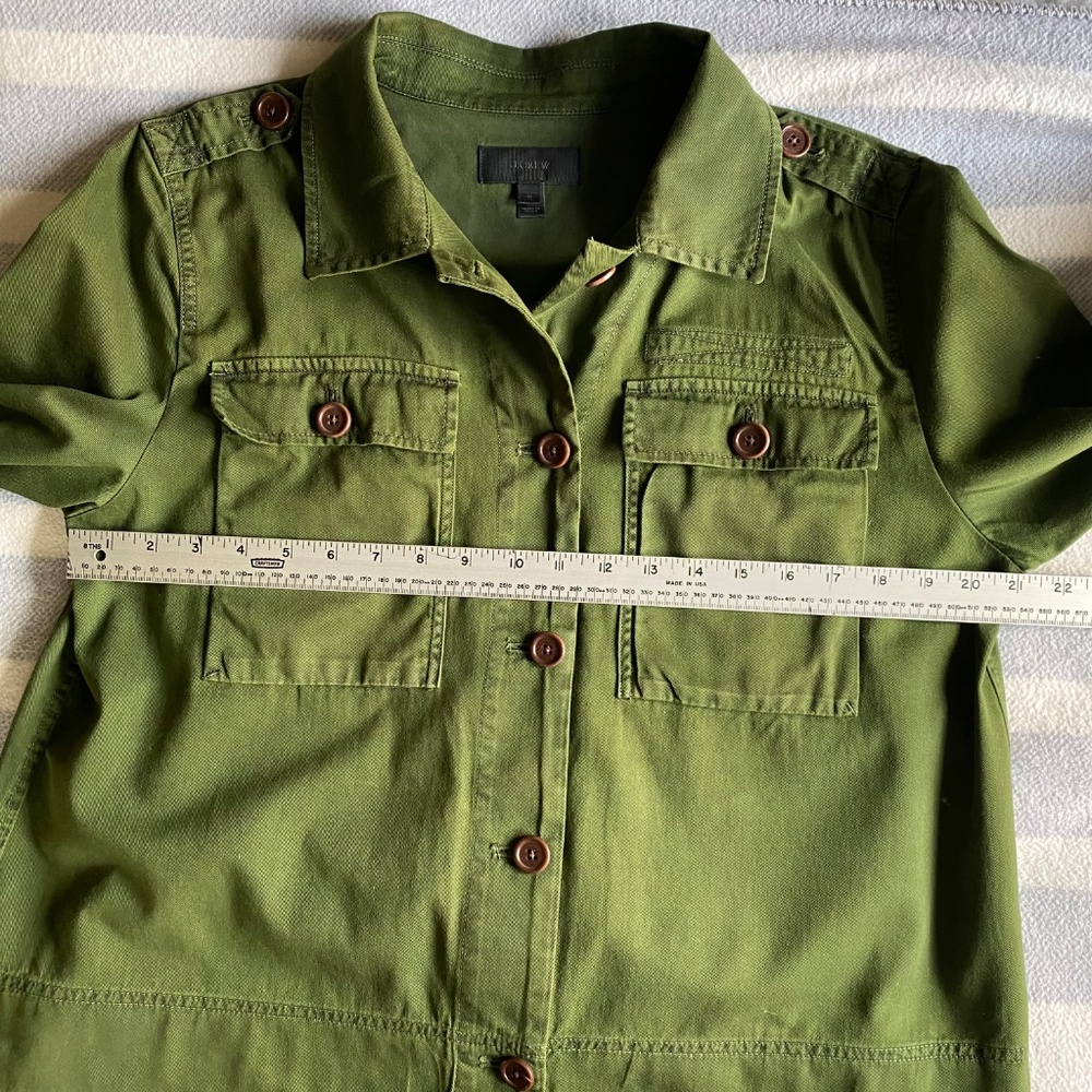 J. Crew green twill utility short swing field jacket Size M - Picture 9 of 13